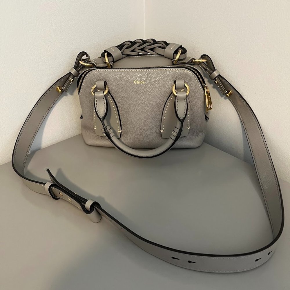 Chloé Small Grey Daria Leather Bag